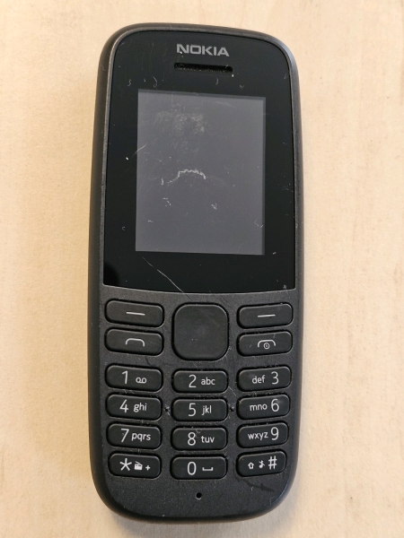 Nokia 105 Handy schwarz, entsperrt, TA-1203 Smartphone