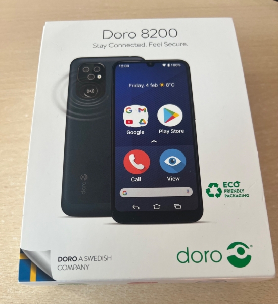 Doro 8200 4G entsperrt Smartphone große Symbole Hörgerät kompatibel Hilfe Taste