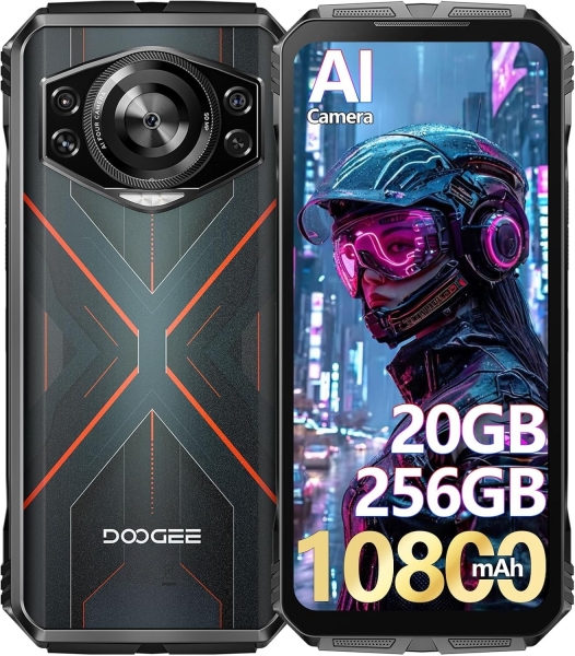 Doogee S Cyber Rugged Smartphone Android 256GB 20GB RAM 10800mAh Akku – ROT