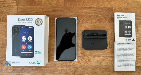 Doro 8200 4G entsperrt Smartphone große Symbole Hörgerät kompatibel Hilfe Taste