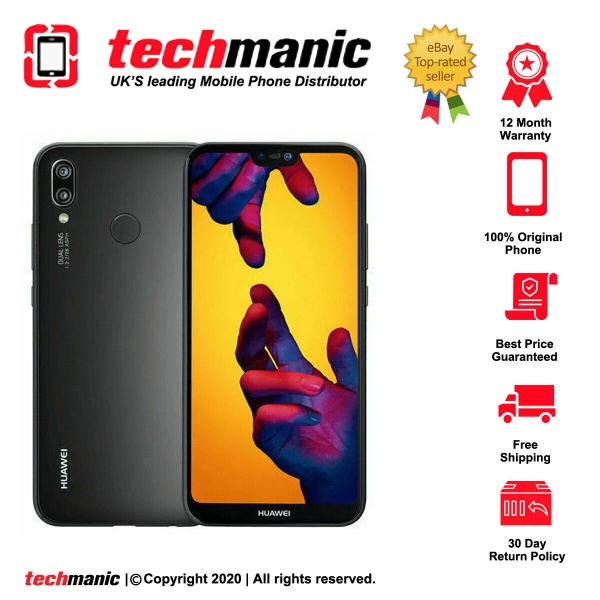 Huawei P20 Lite – 64 GB – Smartphone (entsperrt) – Klasse A – Mitternachtsschwarz