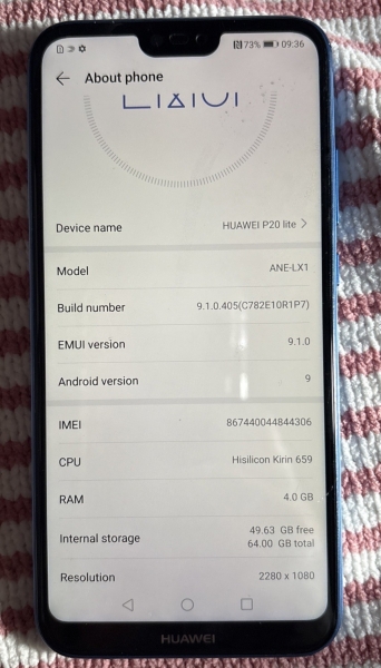 Huawei P20lite ANE-LX1 – BLAU