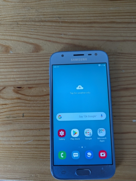 Samsung J3 (2017) SM-J330FN blau entsperrt 3G/4G Smartphone guter Zustand