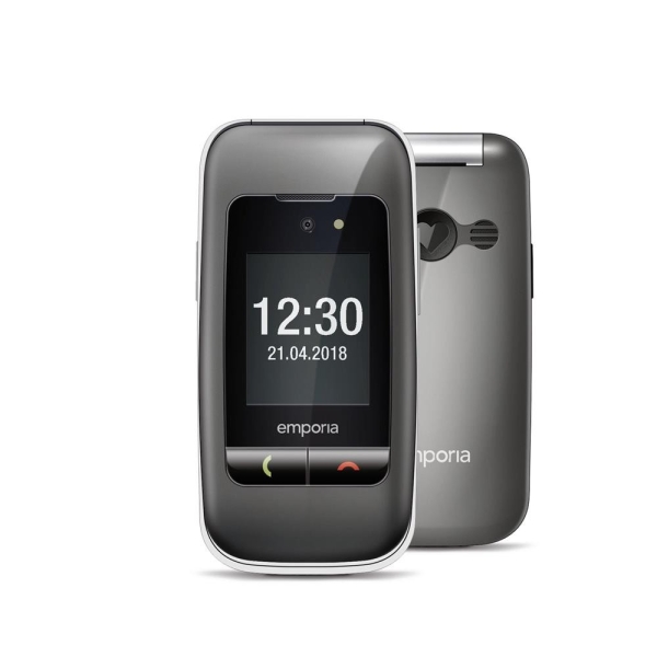 Emporia ONE V200i Seniorenhandy Klapphandy 2G Mobiltelefon Großtasten Handy grau