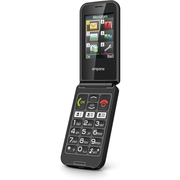 Emporia TALKglam Seniorenhandy Klapphandy ohne Vertrag 2G Mobiltelefon schwarz