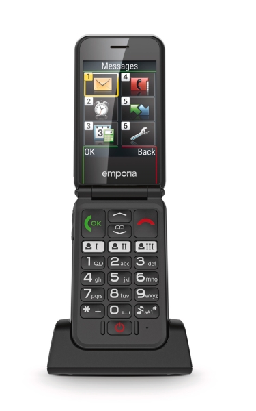 Emporia SIMPLICITYglam 4G Weiß 128 MB Klapphandy 2,8″ Display Notruf SIM IP54