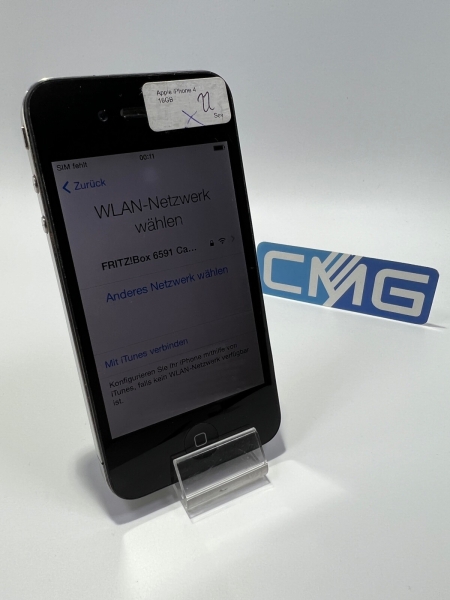 Apple iPhone 4 16GB 4G Schwarz  ( Trade-In Eintausch / ungeprüft ) DEFEKT #22xx