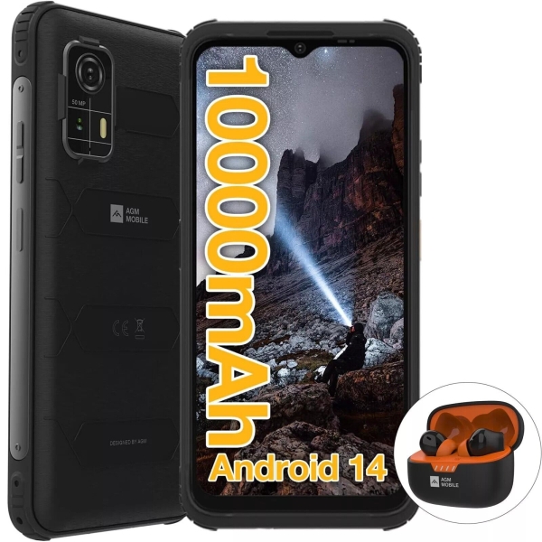AGM HMax Outdoor Robuste Smartphone Ohne Vertrag Handy 10000mAh 128GB 6.56“ NFC