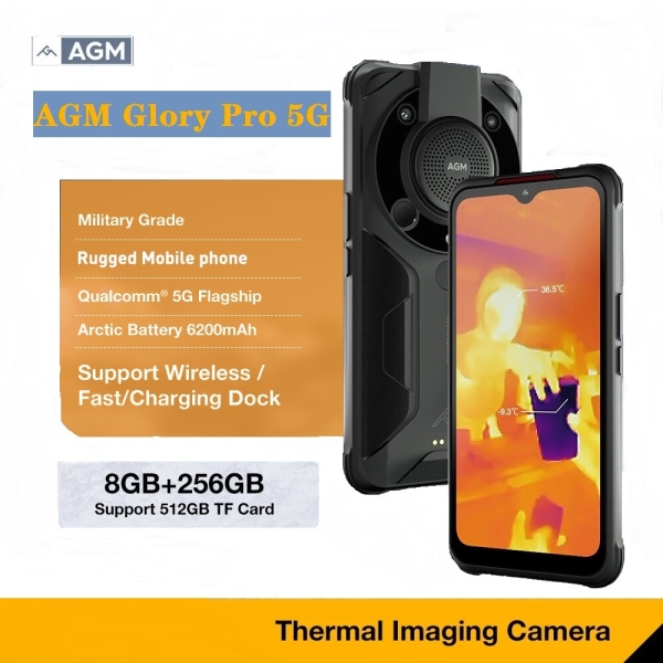 AGM Glory Pro 5G Smartphone Android 11 robuste 8GB+256GB Wärmebildkamera 6200mAh