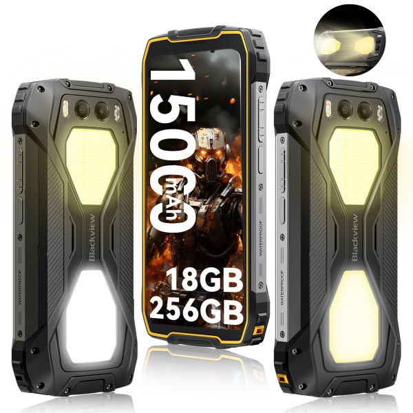 Blackview BV7300 Outdoor Smartphone Android 14 256GB 15000mAh Nachtsehen 800LM