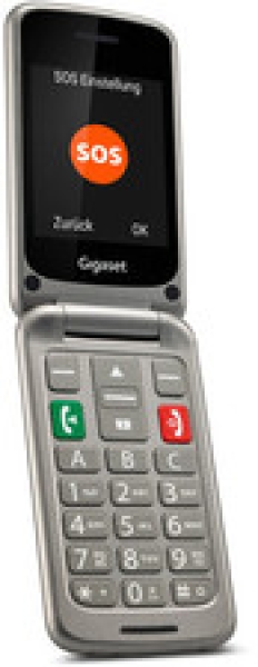 Gigaset GL590 Titan silber mit Ladeschale, Klapp-Handy BRANDNEU