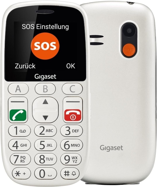 Gigaset GL390 weiss GSM – Senioren Mobiltelefon mit SOS-Notruf-Taste Handy
