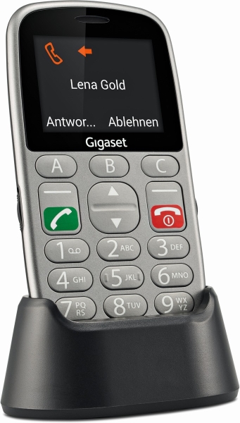 Gigaset GL390 Titan Handy für Senioren silber mit Ladeschale „wie neu“