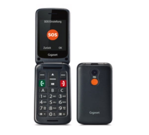 Gigaset Senioren-Klapphandy GL590 SOS Funktion Kurzwahltasten Titan