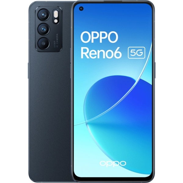 Oppo Reno6 5G Dual-SIM 128GB Stellar Black Android Smartphone NEU