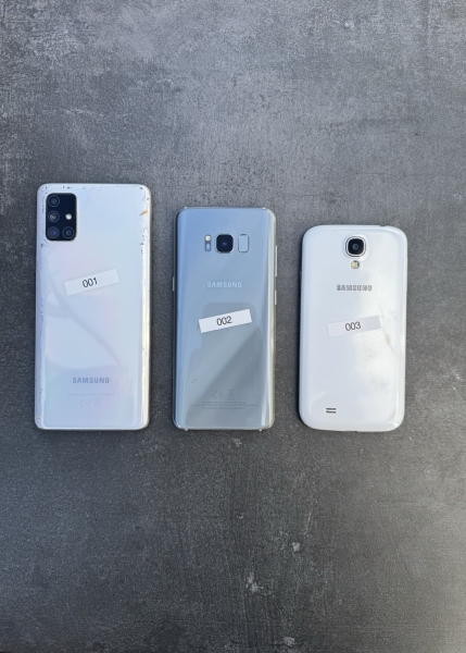 Samsung Galaxys A71, S8, S4 Smartphones, Handys, defekt (001-003)