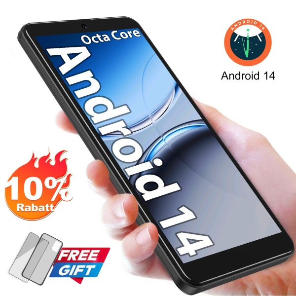 2025 Neu 5,5″ Dual SIM Smartphone Android14 4G LTE Handy Ohne Vertrag 2850mAh DE