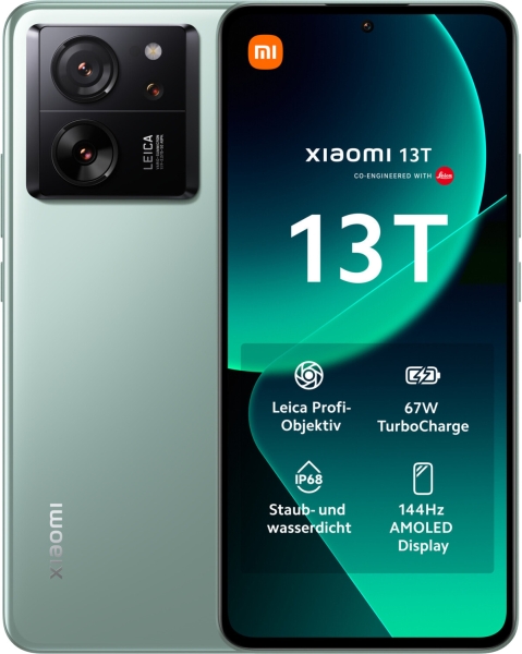 Xiaomi 13T 5G Dual-SIM 8/256 GB grün Smartphone Handy Ohne Vertrag Android