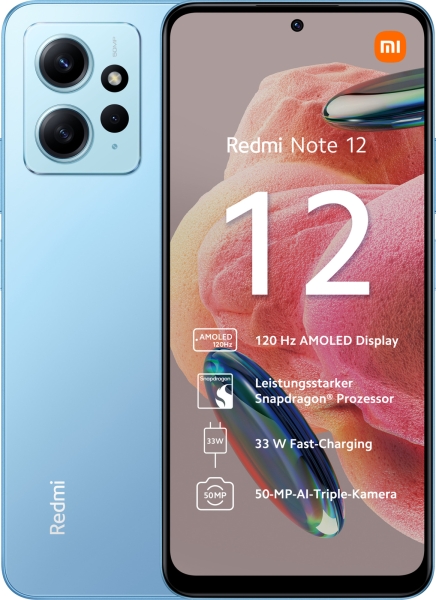 Xiaomi Redmi Note 12 64GB Blau LTE Android Smartphone 6,67″ OLED 4GB RAM NEU
