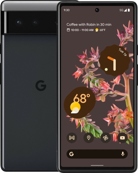 Google Pixel 6 128GB stormy black Smartphone ohne Simlock Sehr Gut – Refurbished