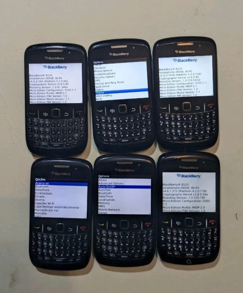 Restposten 6x BlackBerry Curve 8520, schwarz, Smartphone, Details in Beschreibung