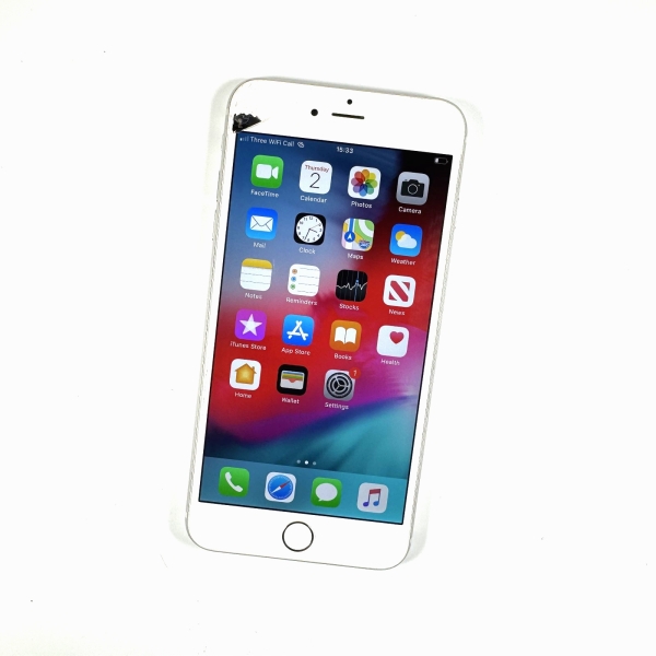 Apple iPhone 6 Plus 128GB Silber entsperrt gesprungenes Display funktioniert einwandfrei 243