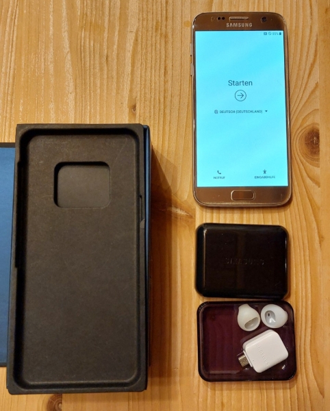 Samsung Galaxy S7 – Smartphone – gold – vermutlich Telekom-SIM-Lock – gebraucht