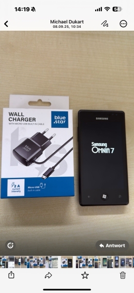 Samsung Omnia 7 GT-I8700 Smartphone in schwarz Händler Geprüft Garantie Komplett