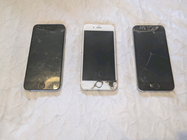 3x defekte iPhones für Ersatzteile – iPhone 6/6s – funktioniert nicht – gesprungene Bildschirme