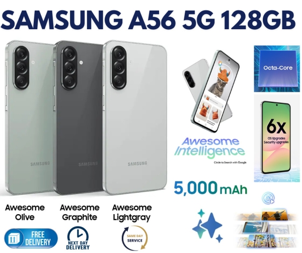 Samsung Galaxy A56 5G 128GB + 8GB RAM entsperrt Smartphone 2025 alle Farben