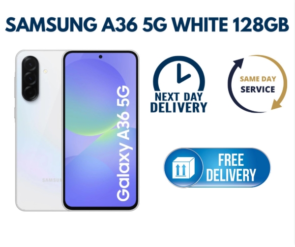 Samsung Galaxy A36 5G 128GB Dual Sim entsperrt weiße Farbe Android Smartphone