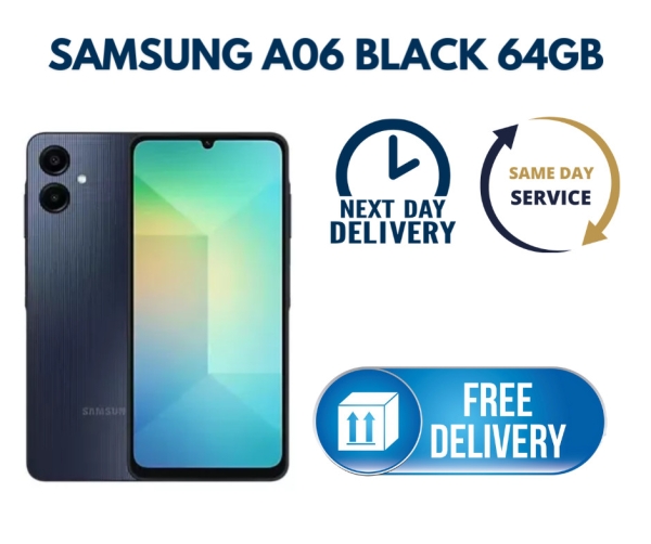 Samsung Galaxy A06 64GB 4G Dual Sim entsperrt schwarze Farbe Android Smartphone