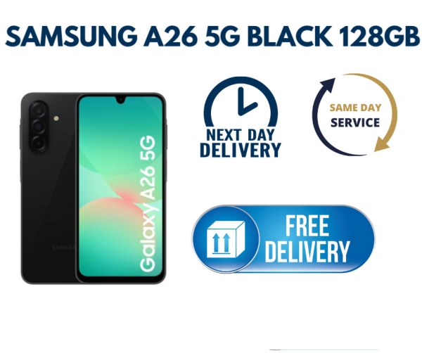 Samsung Galaxy A26 5G Smartphone 8GB RAM 128GB entsperrt SIM-frei – Schwarz A