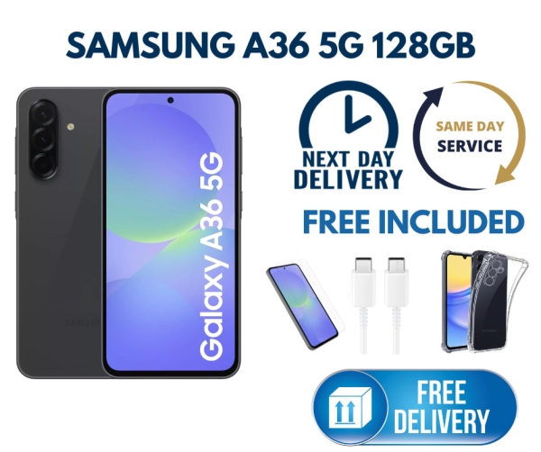 Samsung Galaxy A36 5G 128GB Dual Sim entsperrt schwarz Farbe Android Smartphone