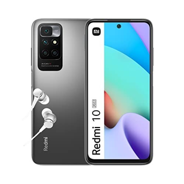 Redmi 10 (2022) – Smartphone 128GB, 4GB RAM, Dual Sim, Carbon Gray