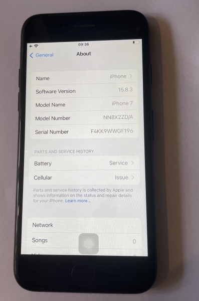 Apple iPhone 7 – Space Grau – A1778 iOS Smartphone – Baseband Problem