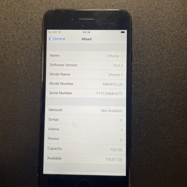 Apple iPhone 7 – 128GB – Schwarz (Factory Unlocked) A1778 Defektes Mikrofon