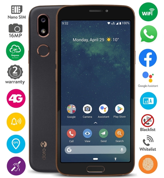 Doro 8080 4G DSB-0220 32GB 3GB Ram 5,7″ schwarz 16MP entsperrt Android Smartphone