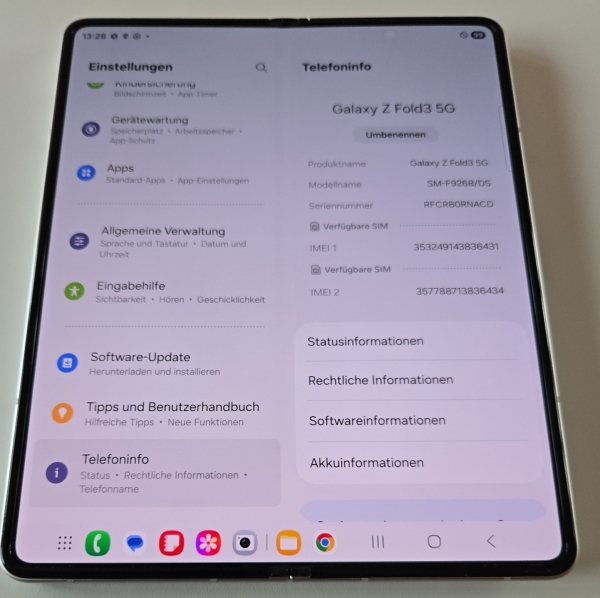 Samsung Galaxy Z Fold3 5G SM-F926B 256GB Phantom Black Smartphone (oh. SIM-Lock)