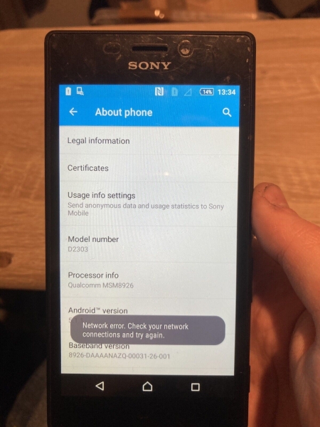 Sony Xperia M2 – D2303 – Smartphone – Virgin Locked C8