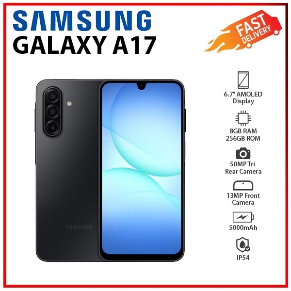 (New) Samsung Galaxy A17 4G 8GB+256GB BLACK Dual SIM Unlocked Android Smartphone