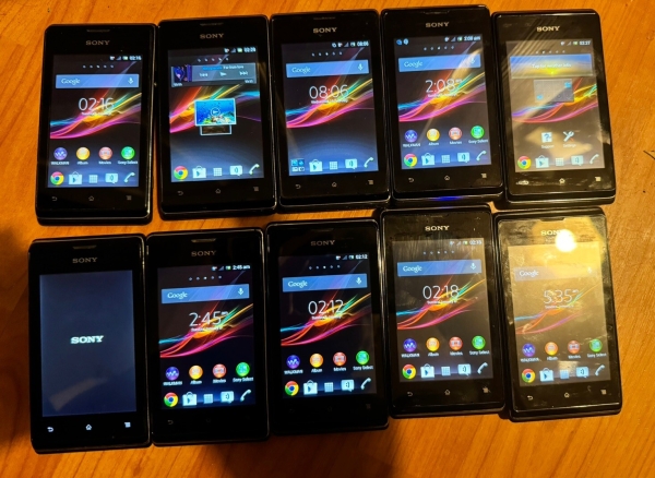 10 x Sony Ericsson XPERIA E C1505 – Schwarz Smartphone