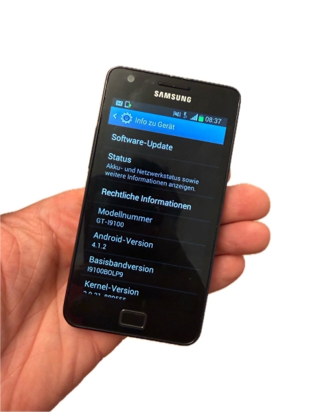 Ersatzhandy Smartphone Samsung Galaxy SII GT-I9100 Black Android 4.1.2 Lesen