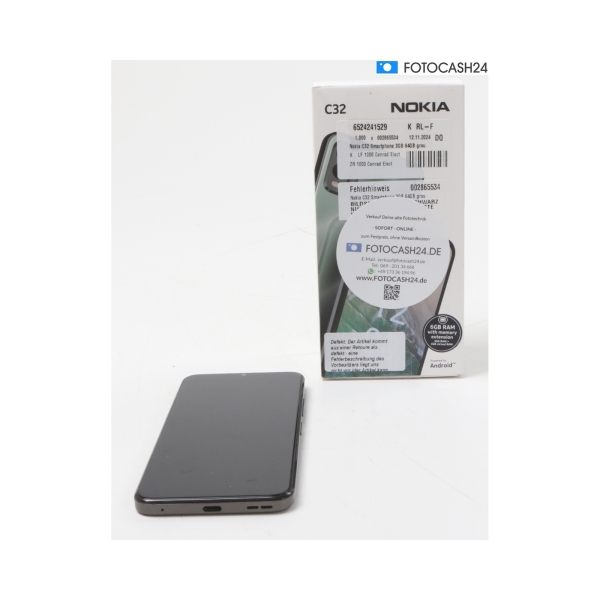 Nokia C32 Smartphone 3GB 64GB grau + Defekt (281776)