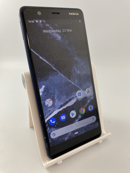 Nokia 5.1 blau entsperrt SingleSIM 16GB 5,5″ Android Smartphone Defekt gesprungen #C17