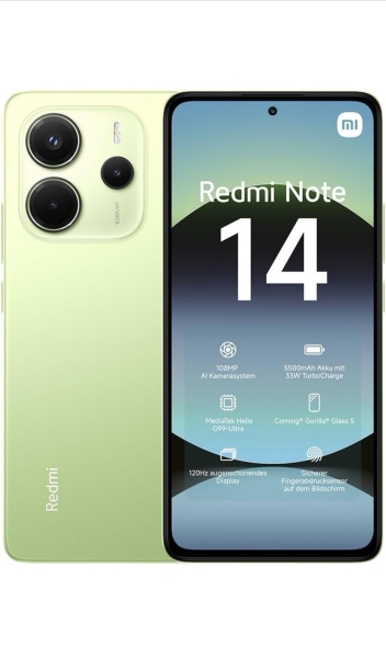 Neu günstig verpackt entsperrt Xiaomi Redmi Note 14 128GB Ram 6GB 4G Smartphone 108MP