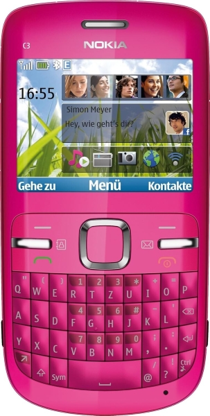 Nokia C3-00 Smartphone (entsperrt) – Hot Pink