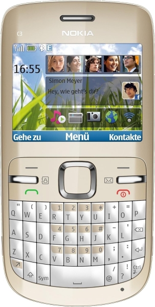 Nokia C3-00 Smartphone (entsperrt) – Gold Weiß