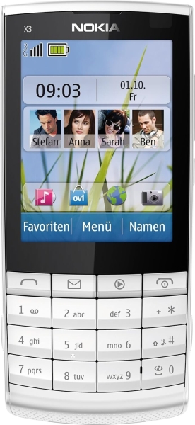 Nokia X3-02 Touch & Type Smartphone (entsperrt) – Weiß Silber