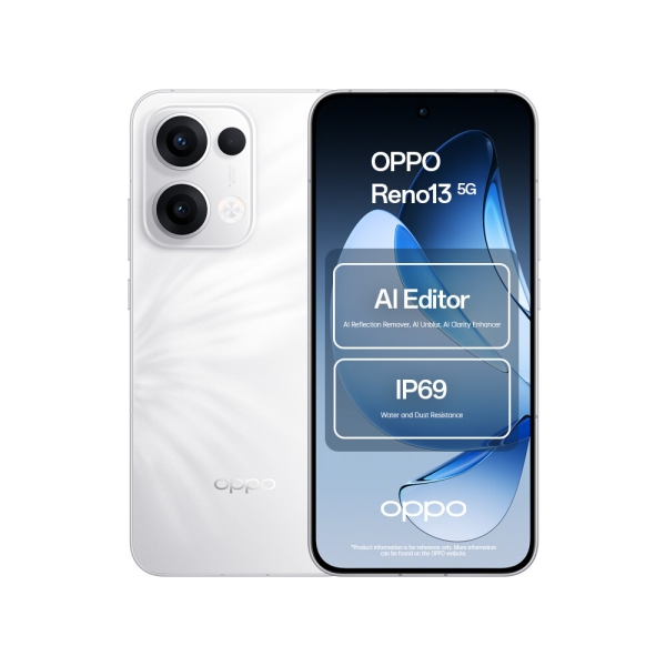 Oppo Reno13 5G Dimensity 8350 12GB RAM 256GB ROM 6,59″ AMOLED Smartphone – Weiß